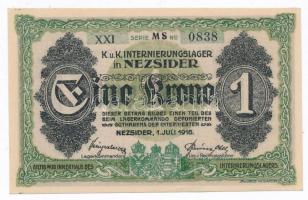 Nezsider / hadifogolytábor 1916. július 1. 1K "MS" római sorozat és arab sorszám T:I-