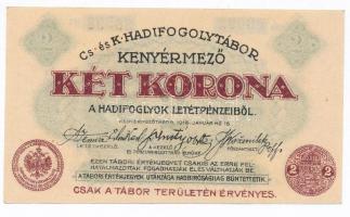Kenyérmező / Hadifogolytábor 1916. január 15. 2K arab sorozat- és sorszámmal T:I,I-