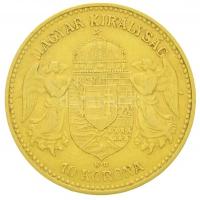 1898KB 10K Au "Ferenc József" Körmöcbánya (3.39g/0.900) T:2,2- 
Hungary 1898KB 10 Korona ...