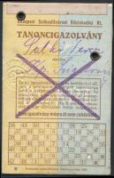 1934-1935 Budapesti Székesfővárosi Közlekedési Rt. által kiállított tanoncigazolvány