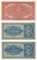 1920. 20f + 50f + 1K (3x) sorszámkövetők + 2K T:III,II-
