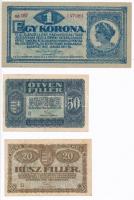 1920. 20f + 50f + 1K (3x) sorszámkövetők + 2K T:III,II-
