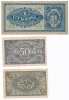 1920. 20f + 50f + 1K (3x) sorszámkövetők + 2K T:III,II-