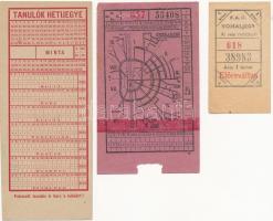 Budapesti és MÁV közlekedési jegyek, bérletjegyek, 12 db