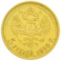 Oroszország 1898. 5R Au "II. Miklós" Szentpétervár (4.31g/0.900) T:2 kis ph.
Russia 1898....