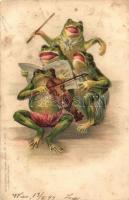 1899 Musician frogs, Lith-Artist Anstalt München Serie 36 No. 18192., litho (b)