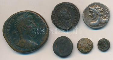 6db-os ókori görög és római pénzek hamisítványai, közte egy hamis ezüst  T:2-,3 6pcs of fake ancient Greek and Roman coins with one fake silver C:VF,F