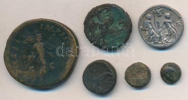 6db-os ókori görög és római pénzek hamisítványai, közte egy hamis ezüst  T:2-,3
6pcs of fake ancien...