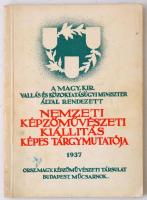 Nemzeti Képzőművészeti Kiállítás Képes Tárgymutatója. Budapest, 1937, Országos Magyar Képzőművészeti Társulat. Kiadói papírborító. A borítója foltos, a könyvben ceruzás aláhúzásokkal.