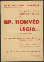 1967 Bp.XIII., A BP. Honvéd Sport Egyesület atlétikai versenyt hirdető kisplakátja, 25x18 cm