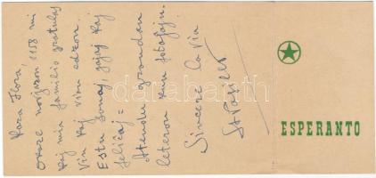 1958 Eszperantó karácsonyi üdvözlőkártya