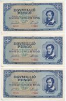 1945. 1.000.000P (6x) sorszámkövetők T:II,II-
Adamo P25