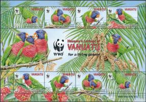 WWF: Parrot mini sheet, WWF: Papagájok kisív