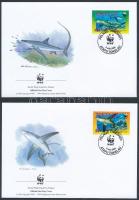 WWF: cápák sor 4 db FDC-n WWF: Sharks set on 4 FDC