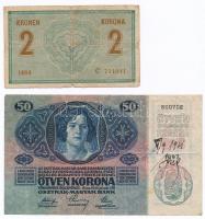 1914. 2K "C" sorszámjel + 50K piros "Deutschösterreich" felülbélyegzéssel + 1915...