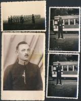 cca 1940 Magyar közlekedési rendőrök 4 db fotó