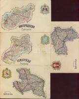 9db orosz-lengyel térkép képeslap