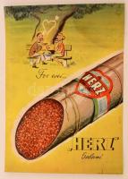 cca 1960-70 Hertz szalámi, reklámnyomtatvány, karton, 33x23cm