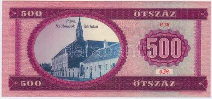 Pápa 2015. "MÉE. Pápai csoport 15. Érem- és Fegyverbörze" 500Ft pénzpótló utalvány T:I