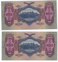1930. 100P (4x) páronként sorszámkövetők, egyik pár "*E  036" T:I-