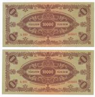 1945. 10.000P (2x) sorszámkövetők, mindkettő "MNB" bélyeg nélkül T:I,I-