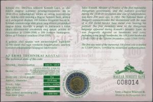 2002. 100Ft "Kossuth" elsőnapi veret sorszámozott díszlapon T:BU
Adamo FOEM1