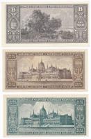 1945. 1000P "MNB" bélyeg nélkül + 1946. 100.000.000P + 100.000.000MP + 1.000.000BP T:I,I-