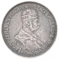 1896. 1K Ag "Millenium" jó állapotban lévő eredeti "Milleniumi Koronaérem - 1896&quot...