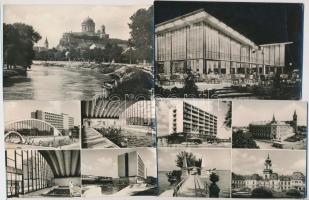 618 db MODERN 1950-60-as évekbeli fekete-fehér magyar városképes lap, változatos anyag / 618 modern 1950's 1960's black and white Hungarian town-view postcards, varied selection