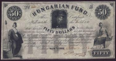 1852. Emigrációs "Kossuth bankó" New York 50$ Kossuth Lajos eredeti aláírásával T:restaurált, foltos