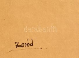 Zórád jelzéssel: Unott férfi. Tus, papír, 35×26 cm