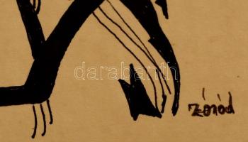 Zórád jelzéssel: Puputeve. Tus, papír, 26×40 cm