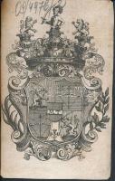 cca 1800-1900 A Grassalkovich-család címere, rézmetszet, papír, jelzés nélkül, az egyik sarka foltos, 11×7 cm