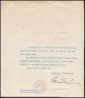 1919 Bp., Iratok a Tanácsköztársaság idejéből(hadügyi népbiztosság által kiállított igazolvány, hiva...
