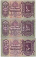 1930. 100P (6x), közte egy pár sorszámkövető T:II-III szép papír