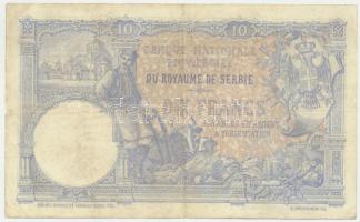 Szerbia 1893. 10D T:III ragasztott Serbia 1893. 10 Dinara C:F sticked Krause 10.a