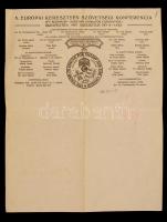 1927 Bp., Az 5. Európai Keresztény Szövetségi Konferencia Nemzeti Tornacsarnok Vezetőségének címzett...
