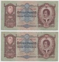 1932. 50P (4x), közte közeli sorszámmal is T:I-,II Adamo P14