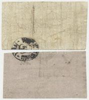 Miskolc 1860. 10kr "Miskolcz városa pénztári utalványa" + 1860. 25 kr "Miskolcz város...