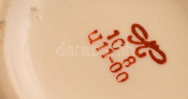 Szovjet porcelán teás készlet (Minszk Porcelángyár), 5 db. (teás kanna, 2 pohár, bonbonier, cukortar...