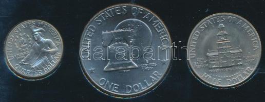 Amerikai Egyesült Államok 1976. 1/4$ + 1/2$ + 1$  "Bicentennial" szettben T:1
USA 1976. 1...