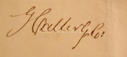 1860 Pest, Gróf Haller Ferenc(1786 - 1875) aláírása hivatalos iraton