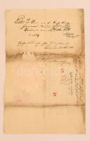 1824 Császári és királyi hivatal által kiállított költözködési engedély szignettákkal és szárazpecsé...
