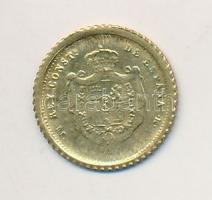 Spanyolország 1876. 25P "XII. Alfonz" aranyozott fém modern mini fantáziapénz (10mm) T:2
...