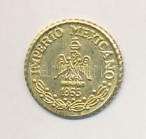 Mexikó 1865. "I. Miksa" aranyozott fém modern mini fantáziapénz (10mm) T:2 kis oxidáció
M...
