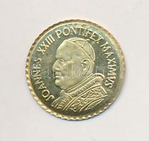 Vatikán DN XXIII. János pápa aranyozott fém modern mini fantáziapénz (10mm) T:2 Vatican ND Pope John XXIII gilt metal modern mini coin (10mm) C:XF