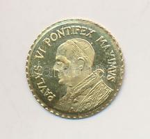 Vatikán DN VI. Pál pápa aranyozott fém modern mini fantáziapénz (10mm) T:2 Vatican ND Pope Paul VI gilt metal modern mini coin (10mm) C:XF