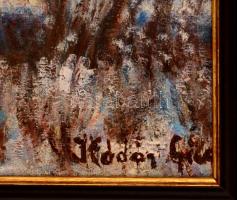 Kádár jelzéssel: Havazás után, olaj, farost, keretben, 31,5×51 cm