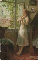 31 db RÉGI és MODERN főként motívumos képeslap, vegyes minőségben; művészlapok, hölgyek, köztük lith...