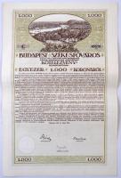 Budapest 1918. Budapest Székesfőváros kötelezvények 1000K-ról (3x) sorszámkövetők, mindhárom magyar és német nyelven szelvényekkel, szárazpecséttel T:I-,II